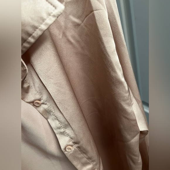 Rose gold satin button-down - Picture 3 of 3